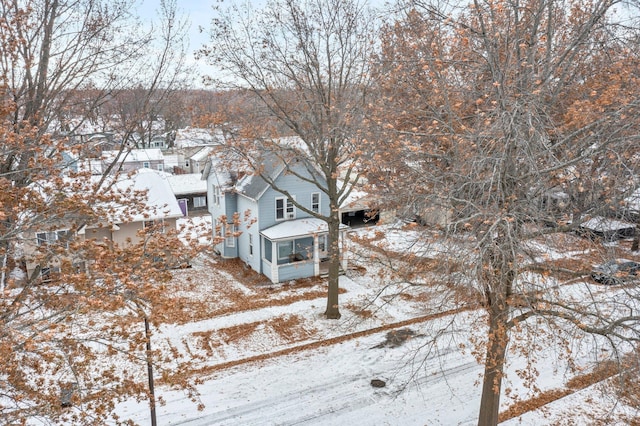 view of snowy aerial view