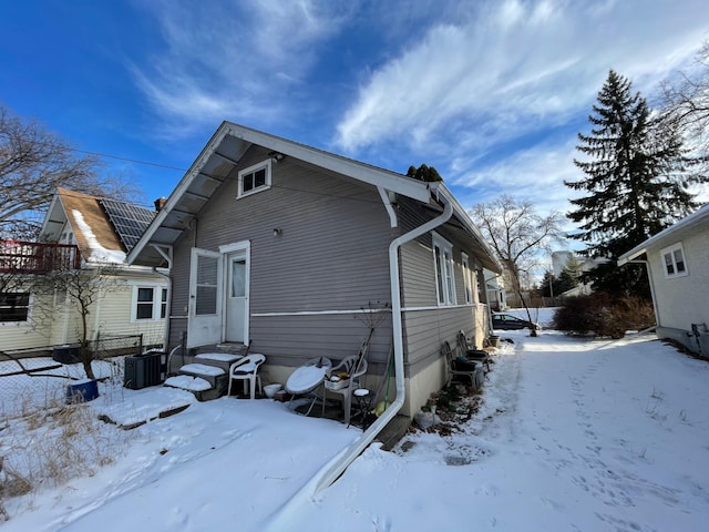 view of front of home with central AC