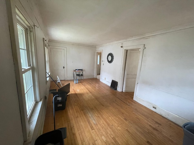 living room with hardwood / wood-style floors