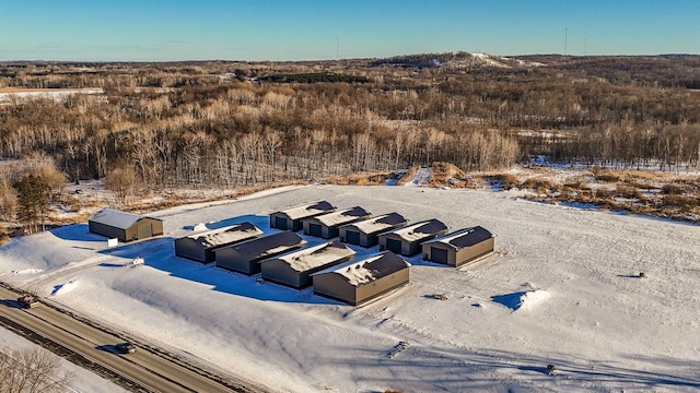 view of snowy aerial view