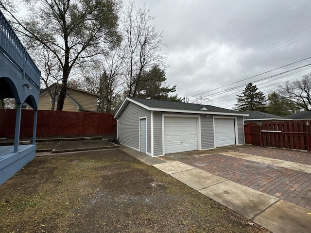 view of garage