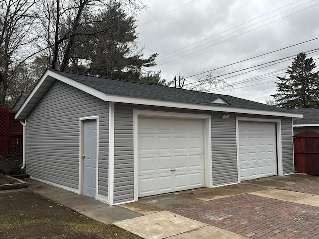 view of garage