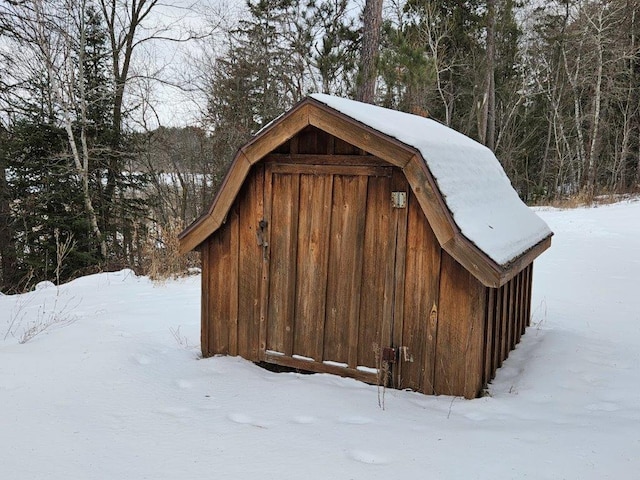 view of snow covered structure