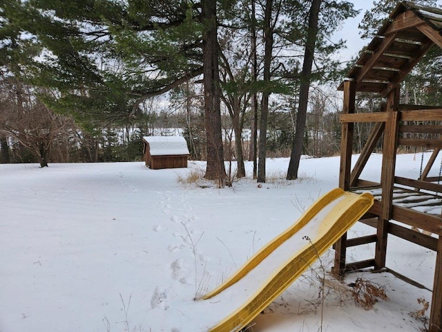 view of snowy yard