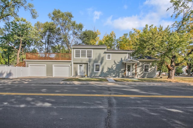 view of front of house with a garage