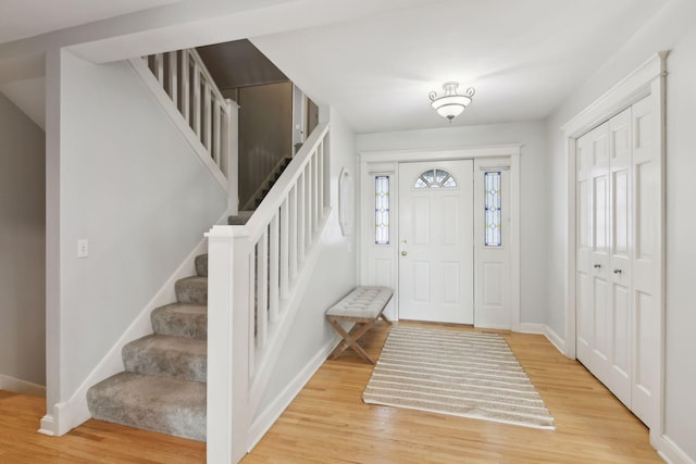 foyer featuring hardwood / wood-style flooring