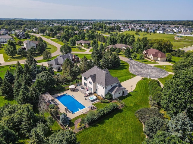 birds eye view of property featuring a residential view