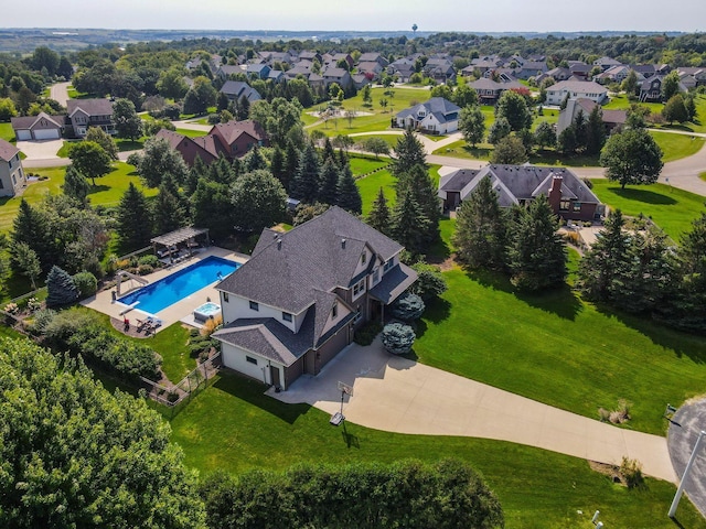 bird's eye view featuring a residential view