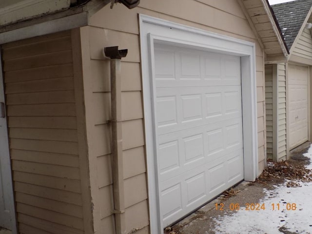 view of garage