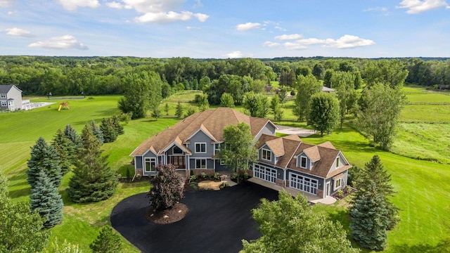 bird's eye view featuring a rural view