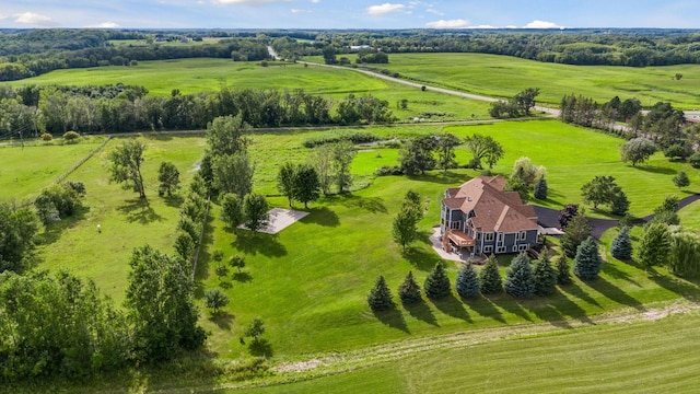 drone / aerial view with a rural view