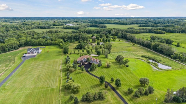 aerial view with a rural view