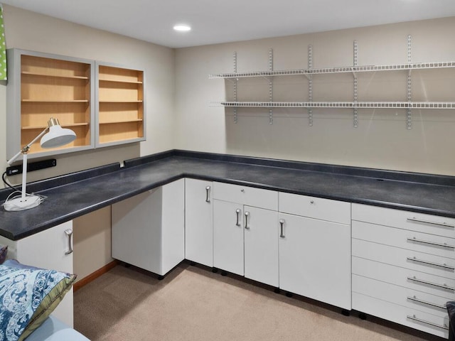 kitchen with white cabinetry