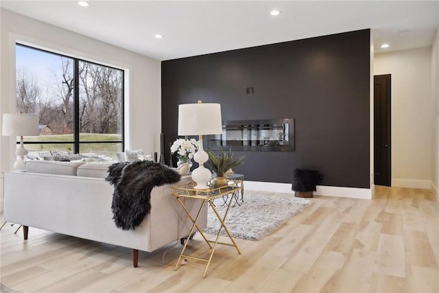 living room featuring hardwood / wood-style floors