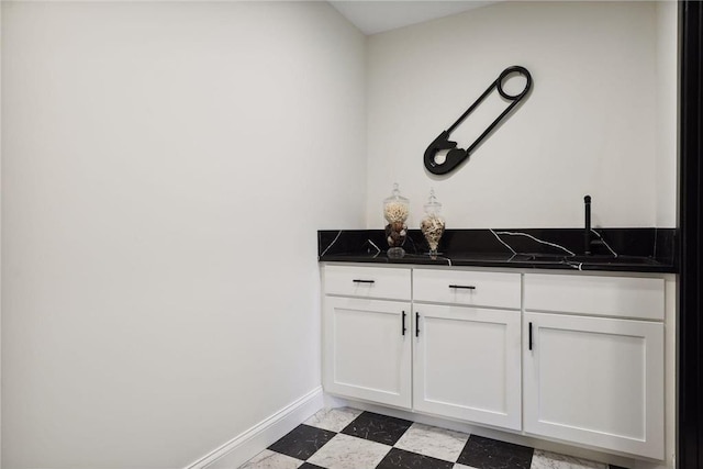 bar with white cabinets