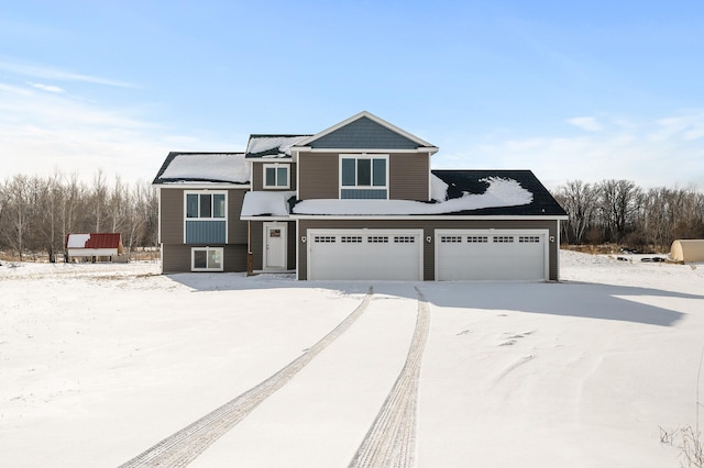 view of front facade featuring a garage