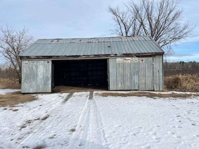 view of snow covered structure