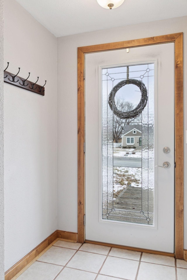 entryway featuring tile patterned flooring