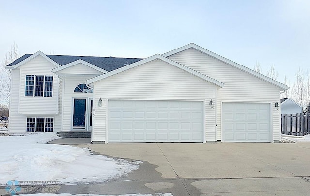 view of front of house with a garage