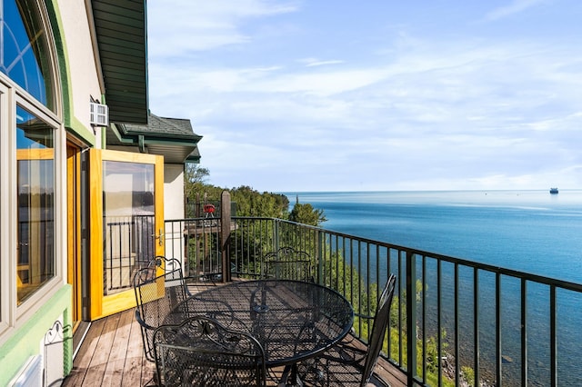 balcony with a water view