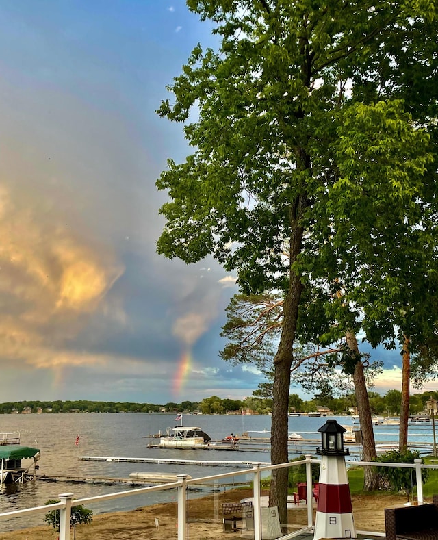 water view with a dock