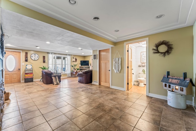 view of tiled foyer entrance