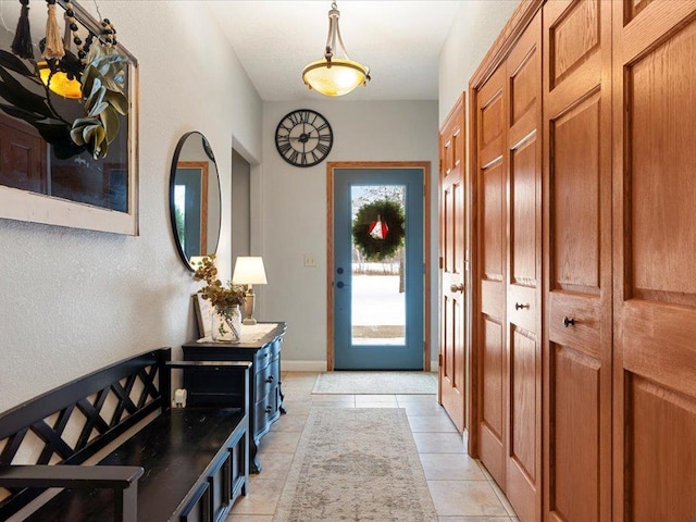 view of tiled entrance foyer