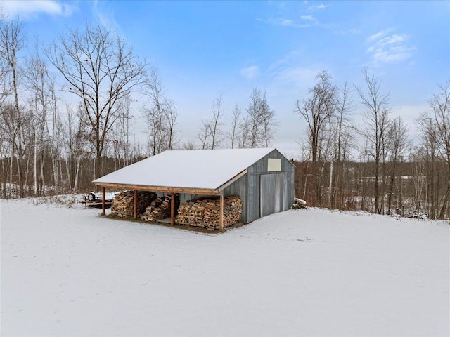 view of snow covered structure