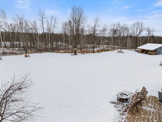 view of snowy yard