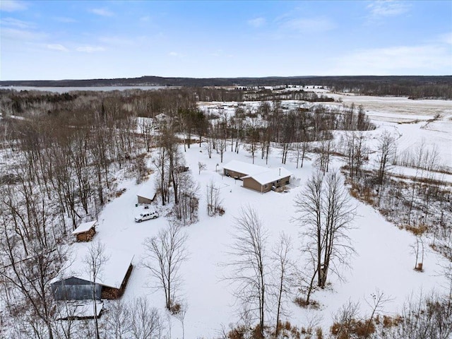 view of snowy aerial view