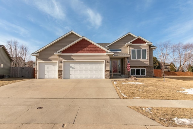 view of front of property featuring a garage