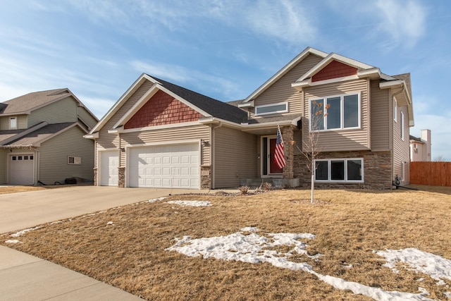 view of front of home with a garage