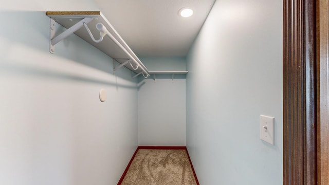 spacious closet with carpet floors