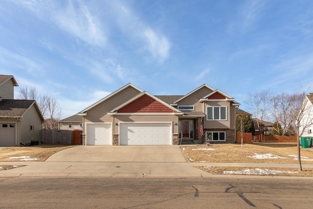 view of front of house with a garage