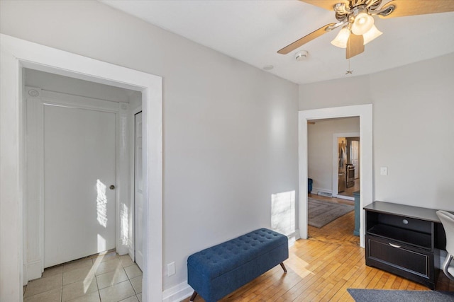 hall featuring light hardwood / wood-style floors