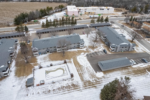 view of snowy aerial view