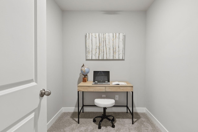 view of carpeted office space