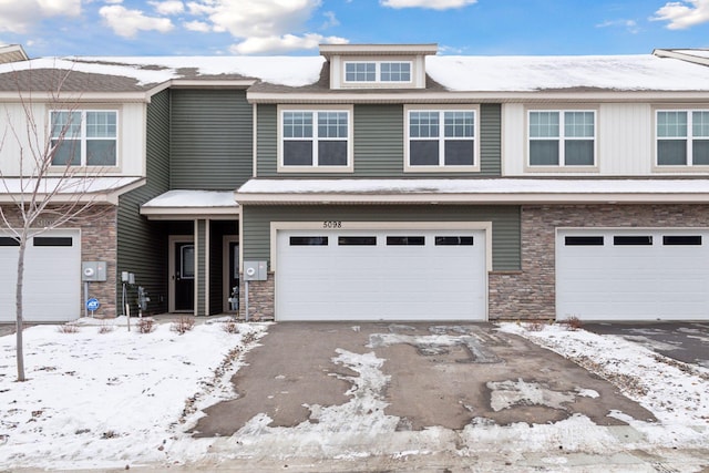 view of property with a garage