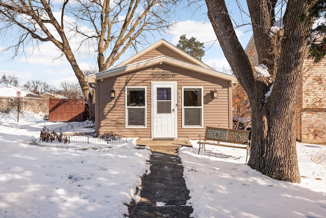 view of bungalow