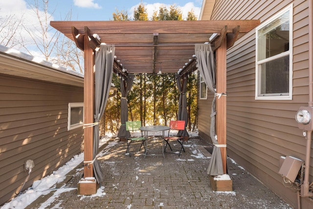 view of patio / terrace with outdoor dining area and a pergola