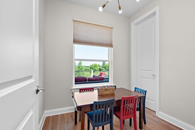 dining room featuring light hardwood / wood-style flooring