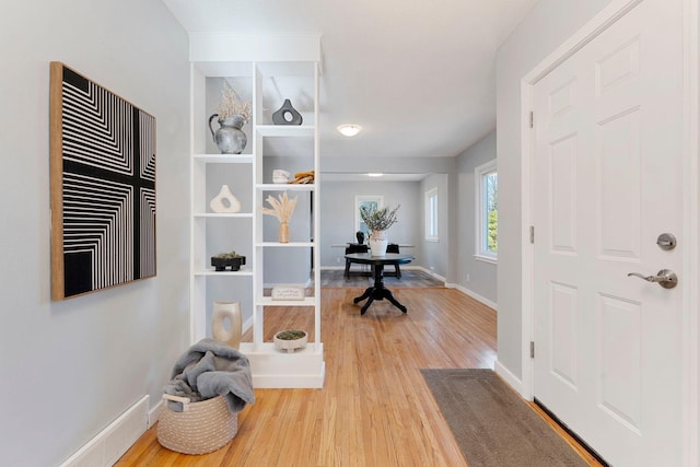 office space featuring hardwood / wood-style floors