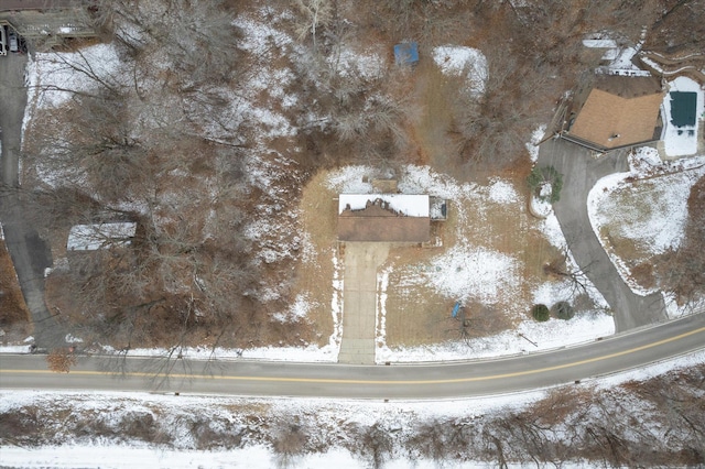 view of snowy aerial view