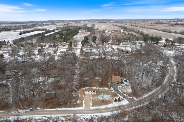 view of snowy aerial view