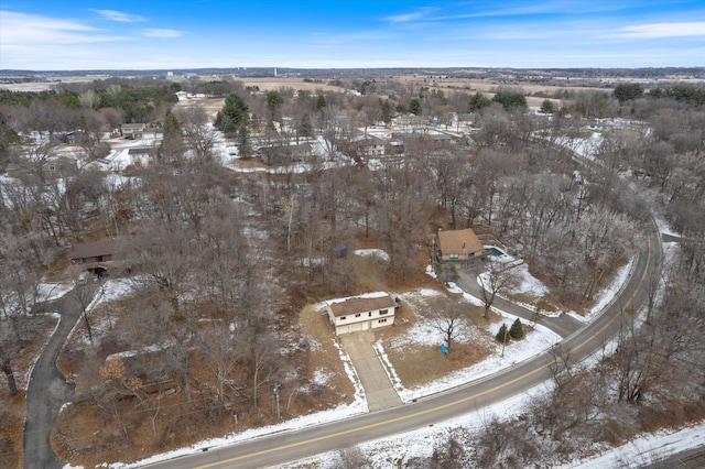 view of snowy aerial view