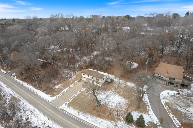 view of snowy aerial view