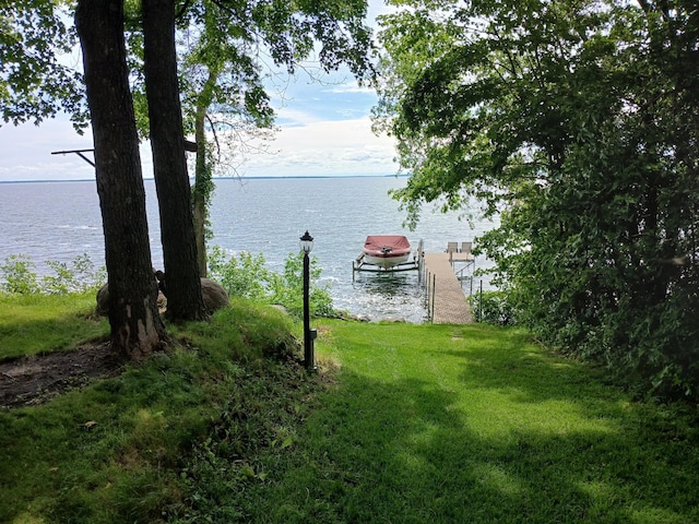 view of water feature featuring a boat dock