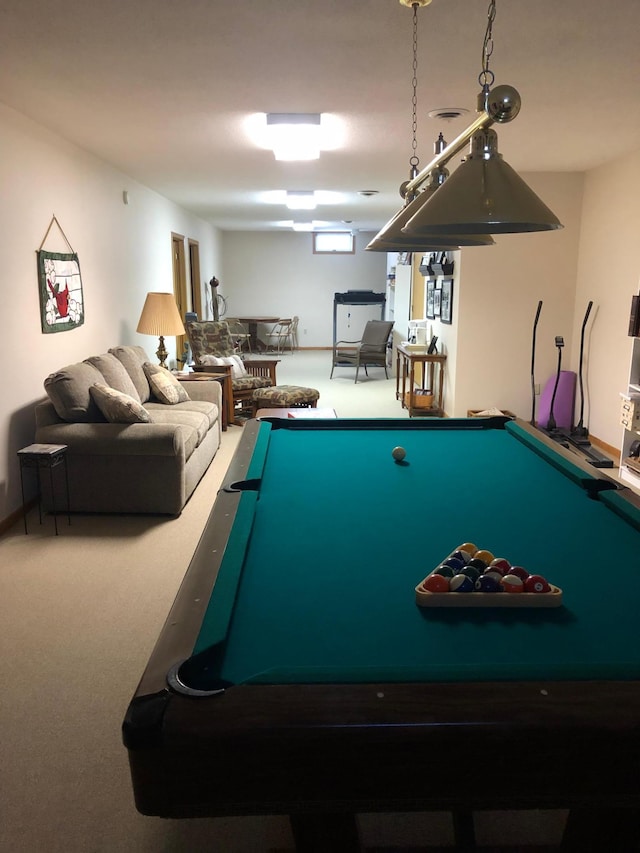 game room with carpet floors