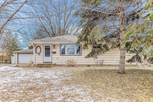 view of front of home with a garage