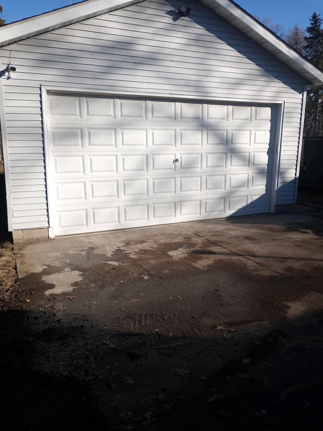 view of garage